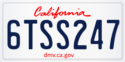 CA license plate 6TSS247