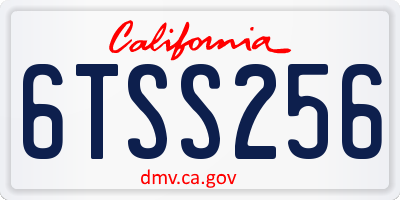 CA license plate 6TSS256