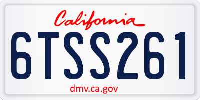 CA license plate 6TSS261