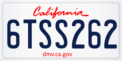 CA license plate 6TSS262