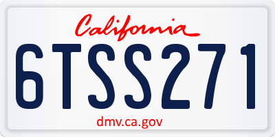 CA license plate 6TSS271