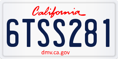 CA license plate 6TSS281