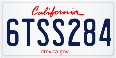 CA license plate 6TSS284