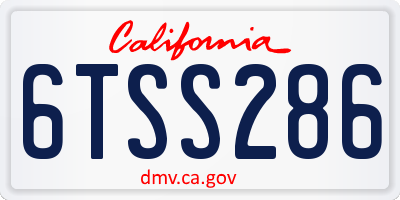 CA license plate 6TSS286