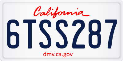 CA license plate 6TSS287