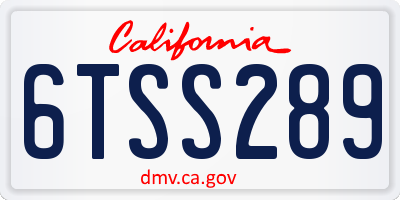 CA license plate 6TSS289