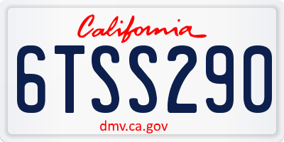 CA license plate 6TSS290