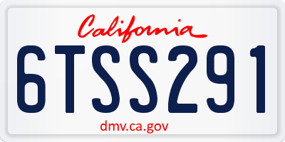 CA license plate 6TSS291
