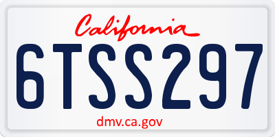 CA license plate 6TSS297