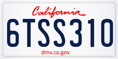 CA license plate 6TSS310