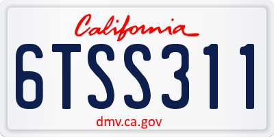 CA license plate 6TSS311