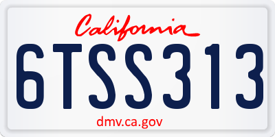 CA license plate 6TSS313