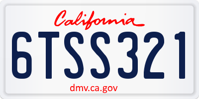 CA license plate 6TSS321