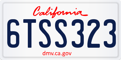 CA license plate 6TSS323
