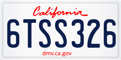 CA license plate 6TSS326