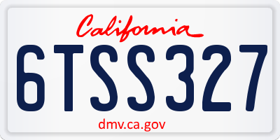CA license plate 6TSS327