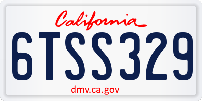CA license plate 6TSS329