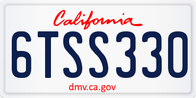 CA license plate 6TSS330