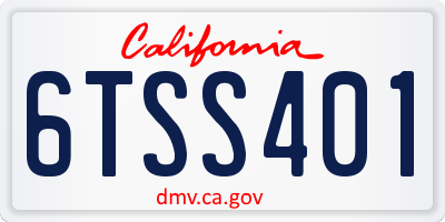 CA license plate 6TSS401