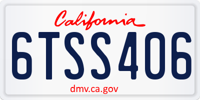 CA license plate 6TSS406