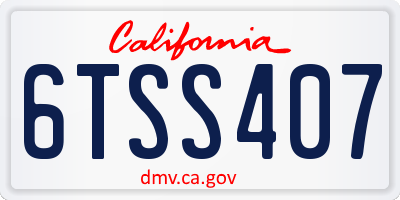 CA license plate 6TSS407