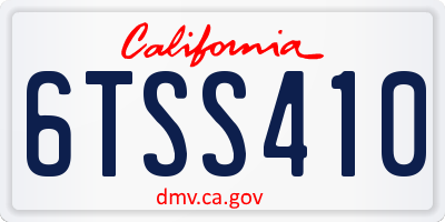CA license plate 6TSS410