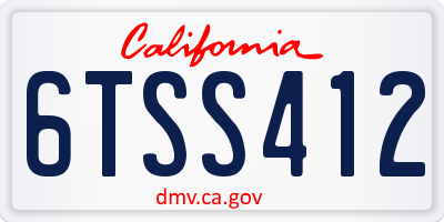 CA license plate 6TSS412