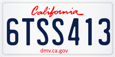 CA license plate 6TSS413