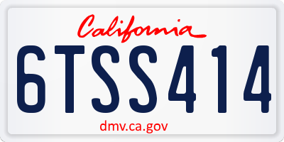 CA license plate 6TSS414