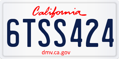 CA license plate 6TSS424