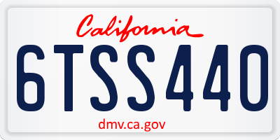 CA license plate 6TSS440