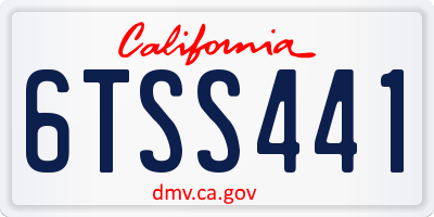 CA license plate 6TSS441