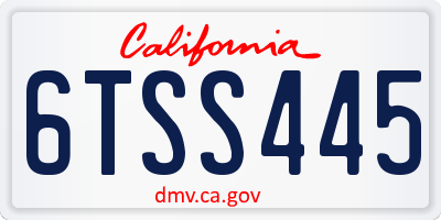 CA license plate 6TSS445