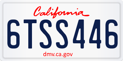 CA license plate 6TSS446