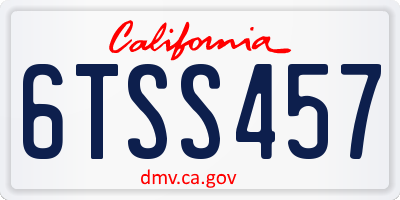 CA license plate 6TSS457