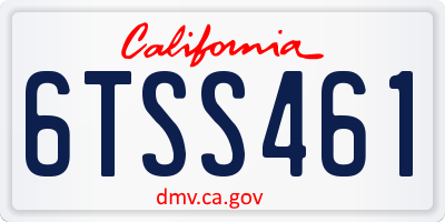 CA license plate 6TSS461