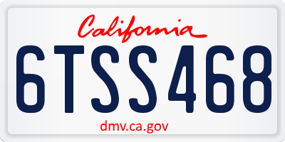 CA license plate 6TSS468