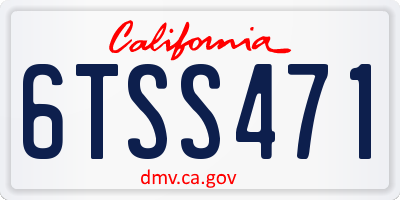 CA license plate 6TSS471