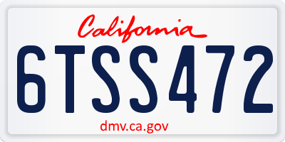 CA license plate 6TSS472