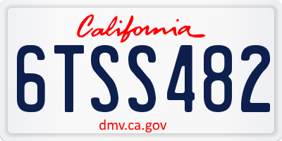 CA license plate 6TSS482