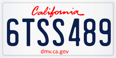 CA license plate 6TSS489