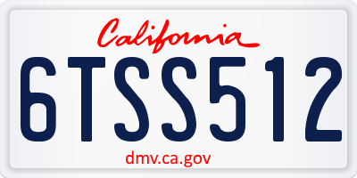 CA license plate 6TSS512