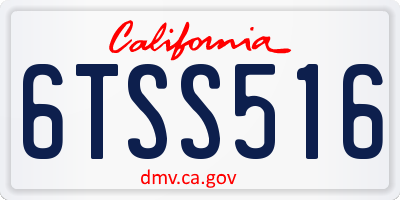 CA license plate 6TSS516