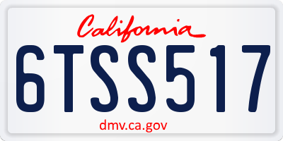 CA license plate 6TSS517