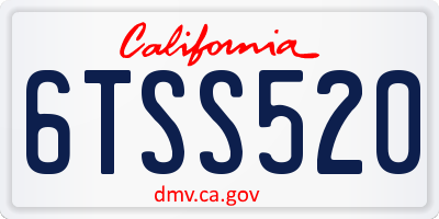 CA license plate 6TSS520