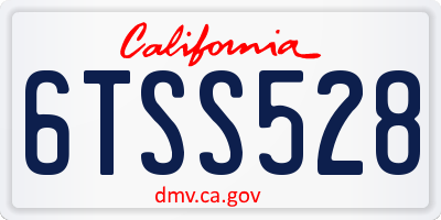 CA license plate 6TSS528