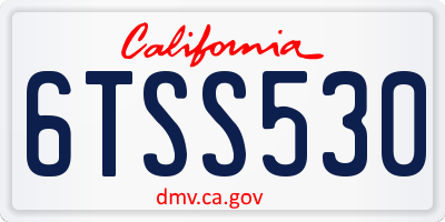 CA license plate 6TSS530