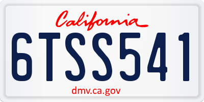 CA license plate 6TSS541