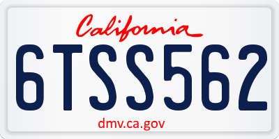 CA license plate 6TSS562