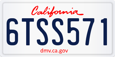 CA license plate 6TSS571